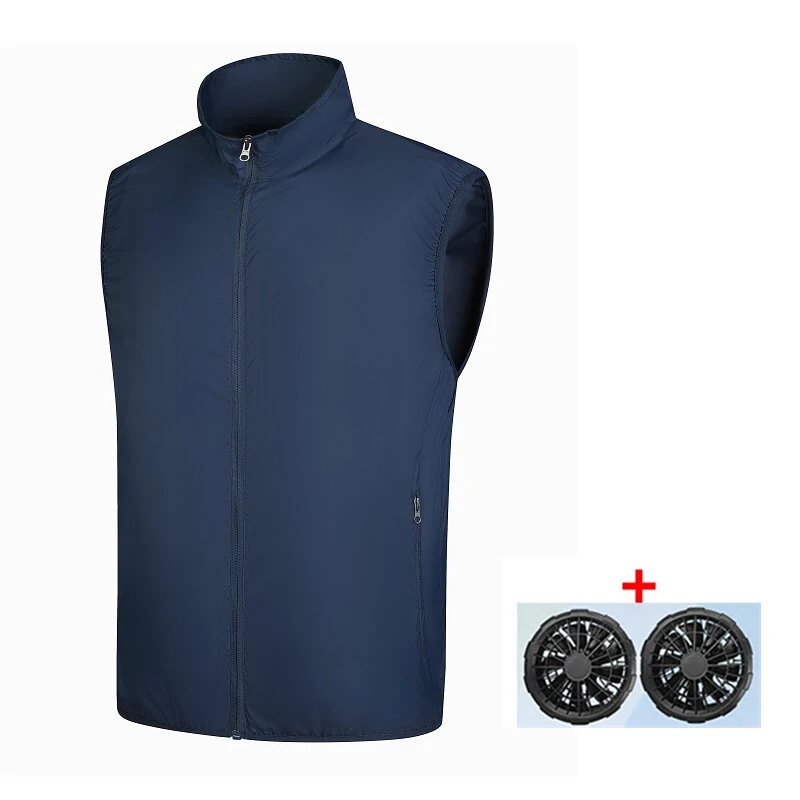 TENGOO Air Conditioning Clothing Vest 3-Gears Wind Speeds Sun Protection Cooling Vest USB Charging Continuous Cooling Jacket with Two Fans for Summer High Temperature Operation (image for) TENGOO Air Conditioning Clothing Vest 3-Gears Wind Speeds Sun Protection Cooling Vest USB Charging Continuous Cooling Jacket with Two Fans for Summer High Temperature Operation